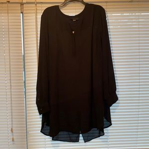 Lane Bryant Size 22/24 Long Sleeve Black Blouse